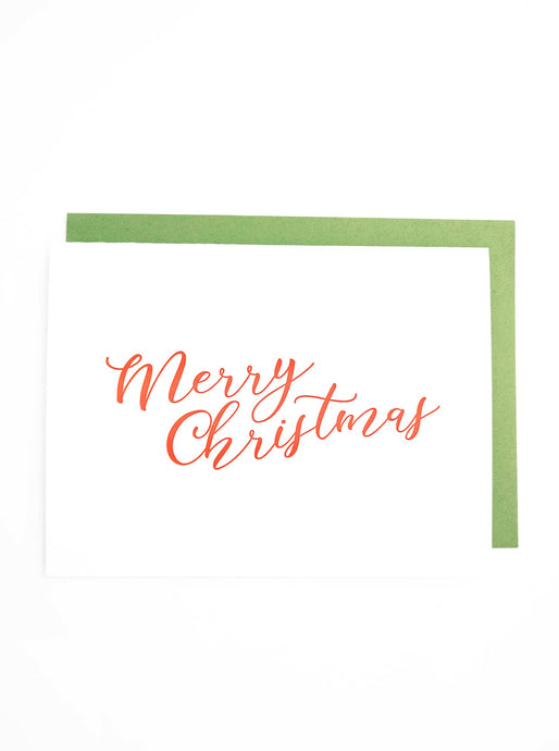 Letterpress Merry Christmas Card - Tea and Becky