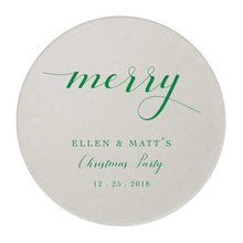 Load image into Gallery viewer, Personalized Merry Coasters - Christmas Coaster - Tea and Becky
