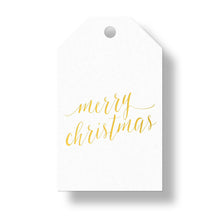 Load image into Gallery viewer, Merry Christmas Gift Tags with Ribbon in Red or Gold
