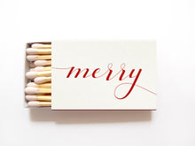 Load image into Gallery viewer, Merry Holiday Matchboxes - Personalized Holiday Matches - Tea and Becky
