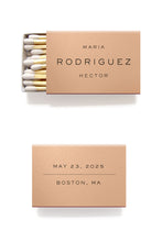 Load image into Gallery viewer, Minimalist Wedding Favors Personalized Names Matchbox - Maria Collection
