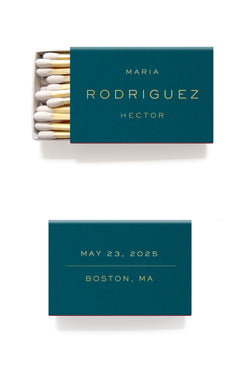 Minimalist Wedding Favors Personalized Names Matchbox – Tea and Becky