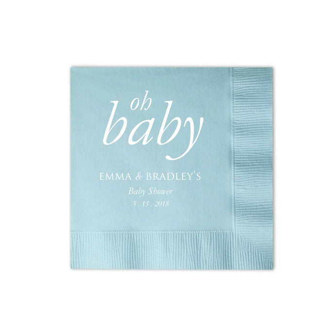 Personalized Baby Shower Napkins Oh Baby - Nora Collection - Tea and Becky