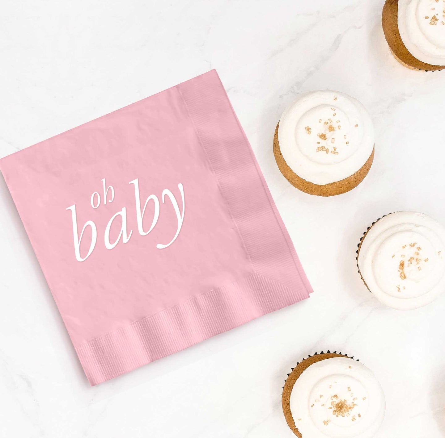 Oh Baby Napkins - Pink - Set of 25 - Tea and Becky
