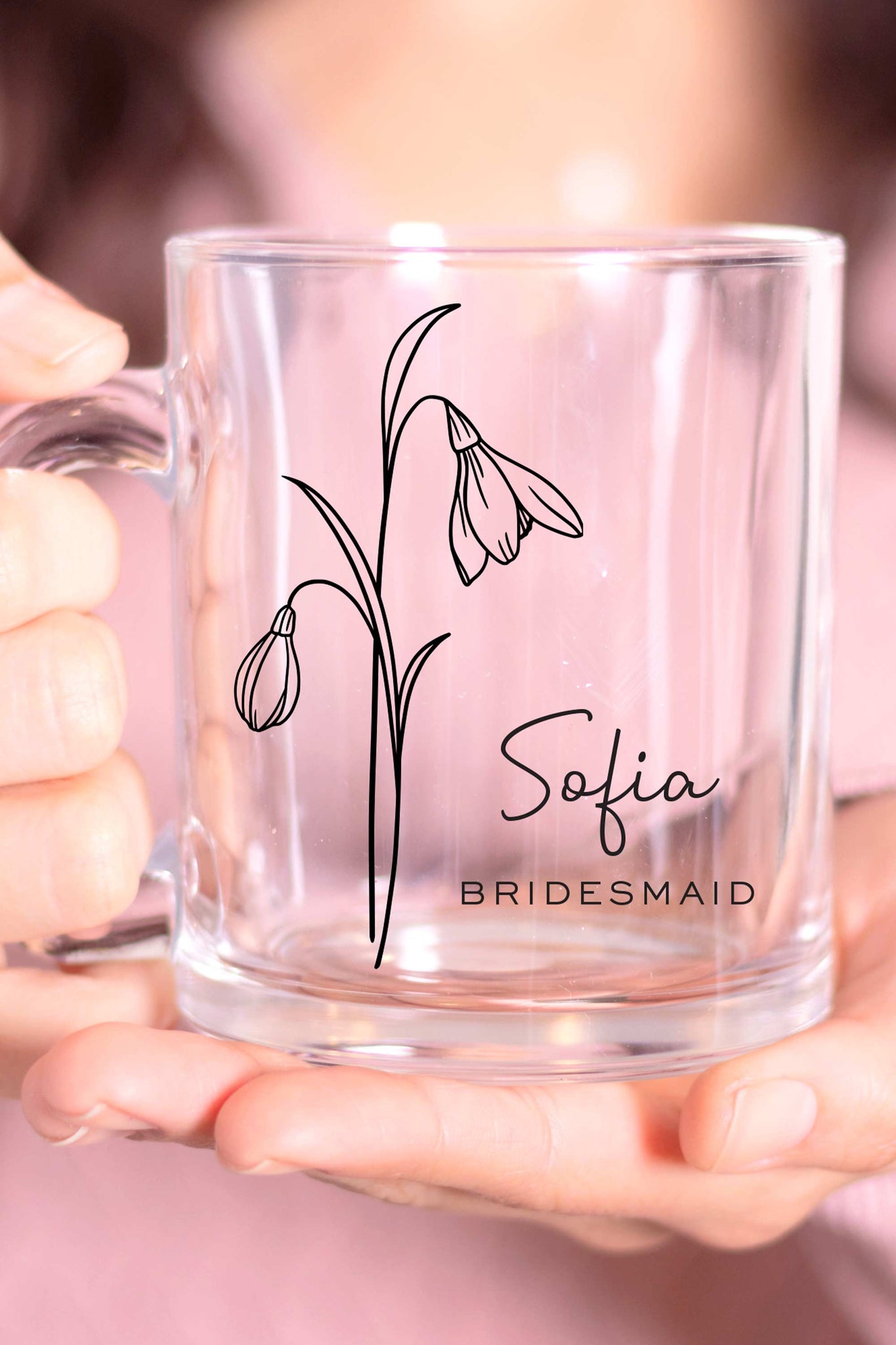 Glass Coffee Mug, Clear Glass Mug, Bridesmaid Proposal, Personalized Glass  Mug, Bridal Party Gift, Bridemaid Proposal Box Gift 