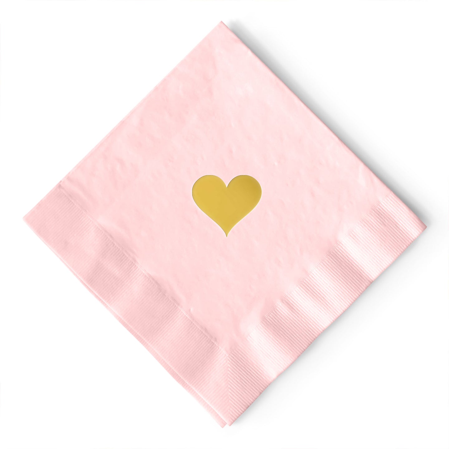 Heart Napkins for Valentine's Day Pink and Gold - Set of 20