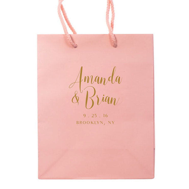Personalized Wedding Welcome Bags - Foil Gift Bag - Monica Collection