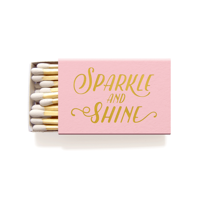 Sparkle and Shine Matchboxes - Foil Personalized Matches - Emma Collection - Tea and Becky