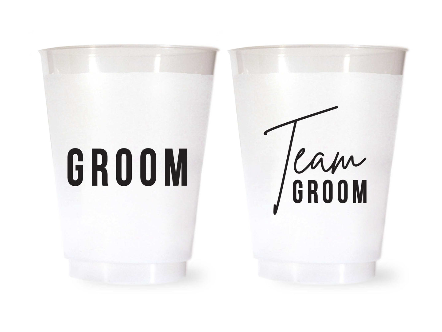 Team Groom Cups Shatterproof Plastic Bachelor Party Cup
