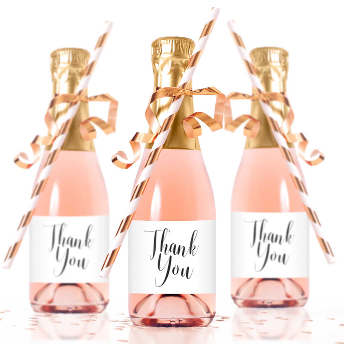 Thank You Mini Champagne Bottle Labels - Tea and Becky