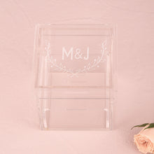 Load image into Gallery viewer, Monogrammed Woodland Personalized Lucite Wedding Ring Box - Tea and Becky
