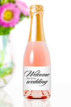 Load image into Gallery viewer, Welcome to our Wedding Mini Champagne Bottle Labels - Tea and Becky
