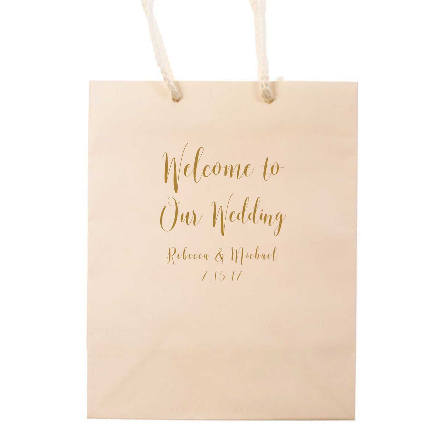 Personalized Welcome to our Wedding Bags - Monica Collection - Tea and Becky