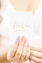 Load image into Gallery viewer, His and Hers Vow Books Set - White and Navy with Gold Foil - Tea and Becky
