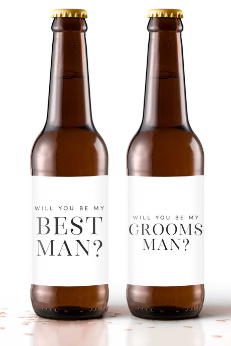 Will You Be My Best Man Beer Bottle Labels - Tea and Becky