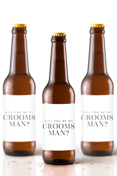 Will You Be My Groomsman Beer Bottle Labels - Tea and Becky