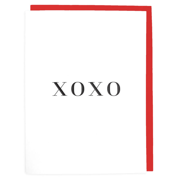 XOXO Card - Letterpress Greeting Card - Tea and Becky